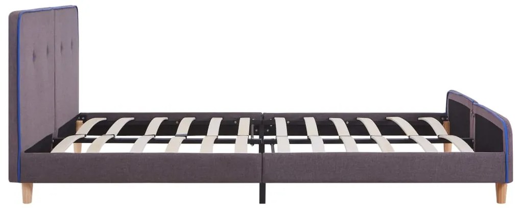 Estrutura de cama 160x200 cm tecido cinzento-acastanhado