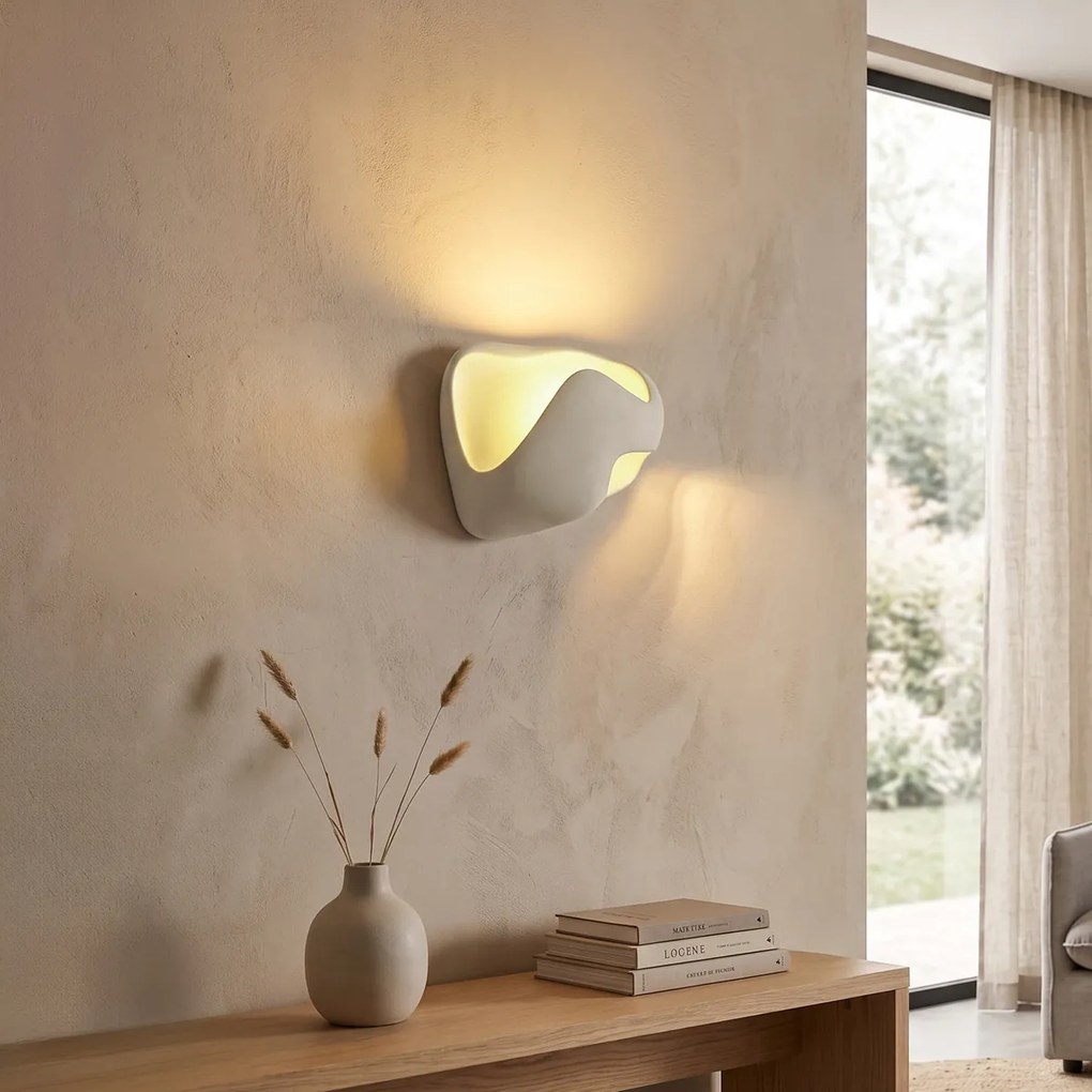 Candeeiro de Parede Japandi Creme 30cm - Pietra