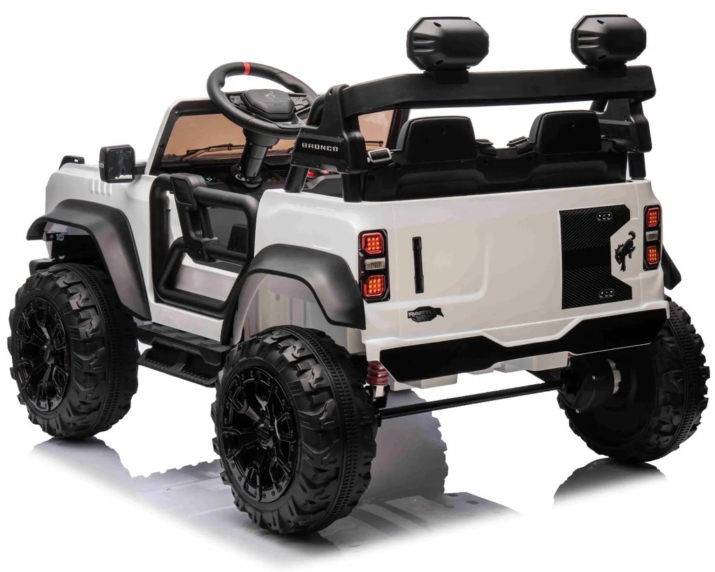 Carro elétrico para crianças 24V 2 lugares Ford Bronco XXL com tração traseira, licenciado Rodas Plástico Branco