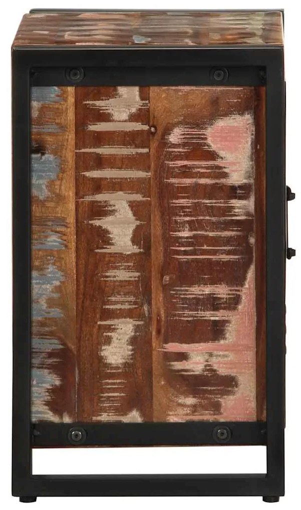 Mesa de cabeceira multicor 40x30x51cm madeira maciça recuperada