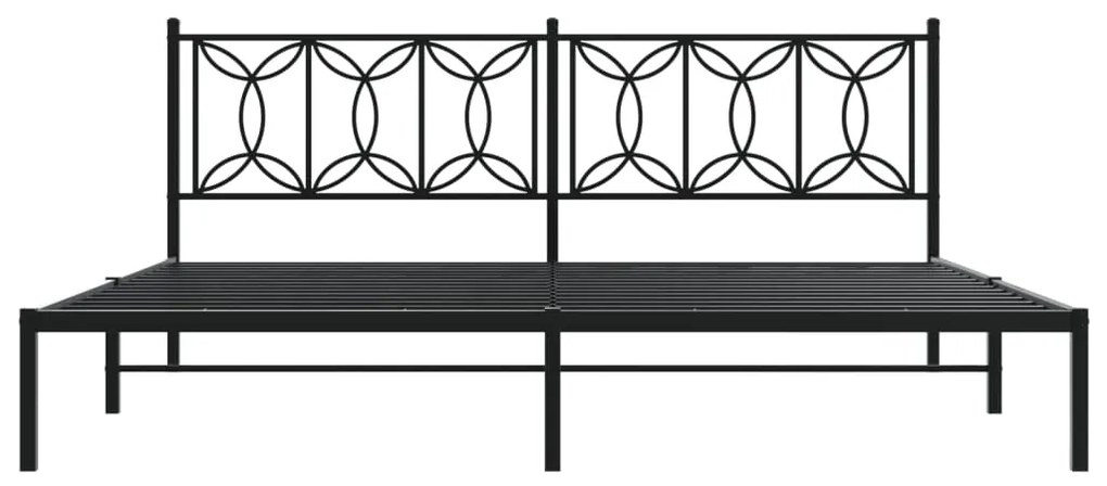 Estrutura de cama com cabeceira 193x203 cm metal preto