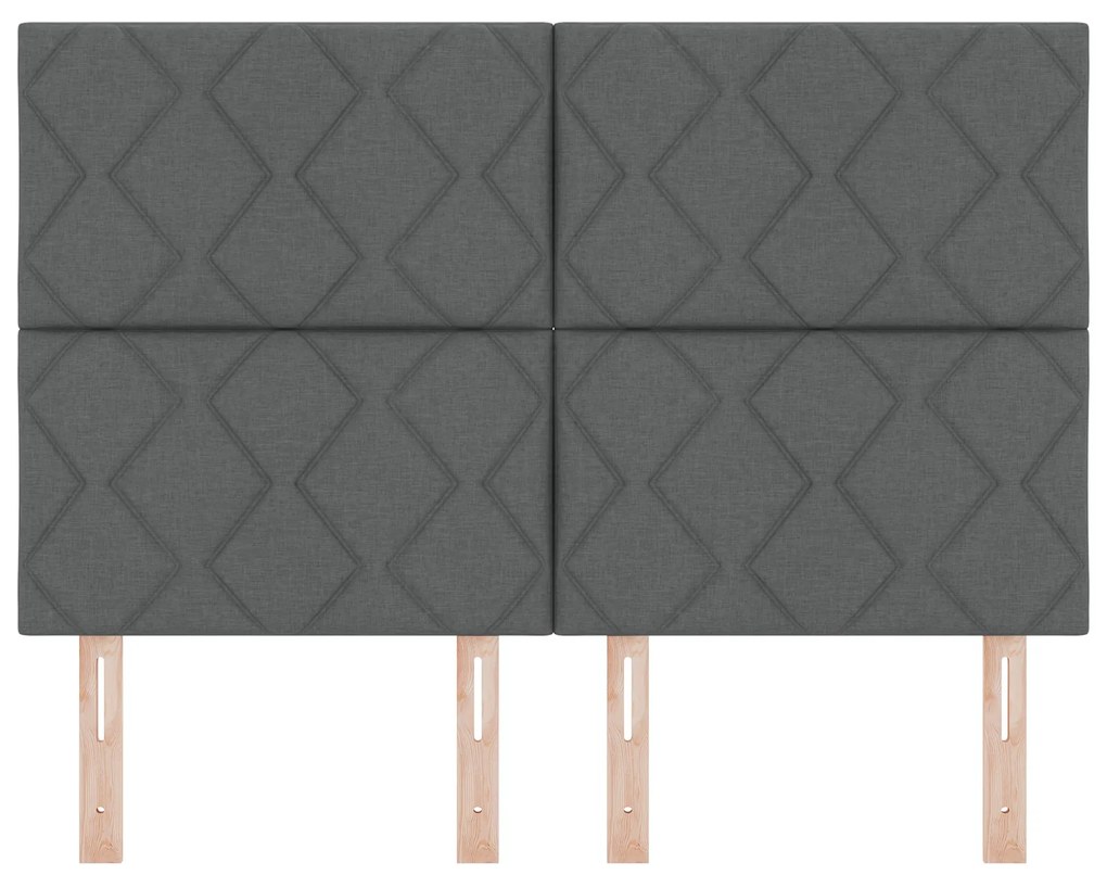 Cabeceira Design de Blocos de Diamante Cinza Escuro 140 cm Têxtil