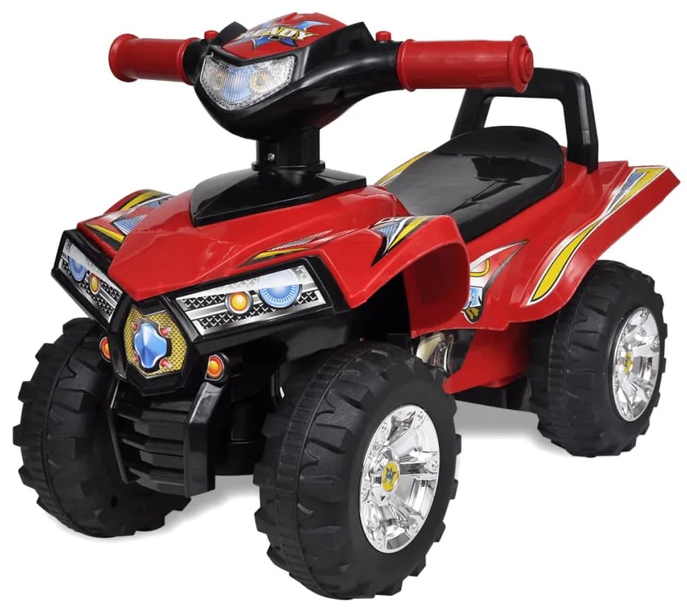 10070 vidaXL Carro motorizado vermelho com música e luzes