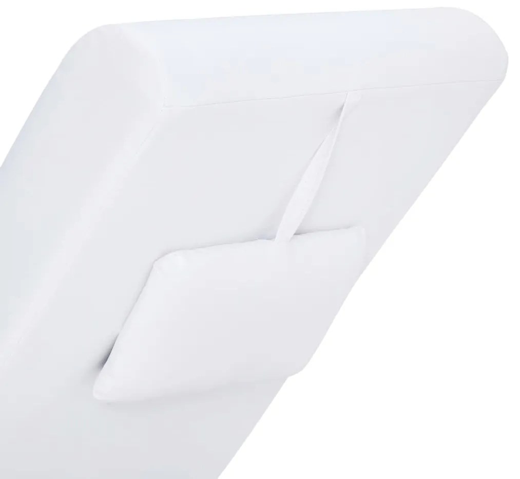 Chaise longue de massagem c/ almofada couro artificial branco