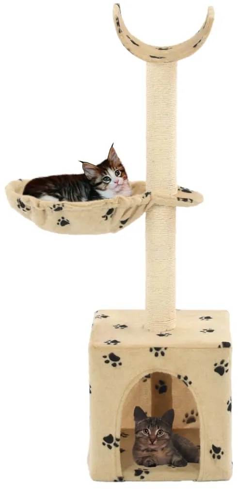 Árvore para gatos c/ postes arranhadores sisal 105 cm bege
