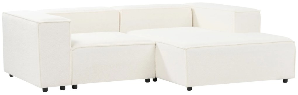 Sofá de canto modular 2 lugares em tecido bouclé branco à esquerda APRICA Beliani