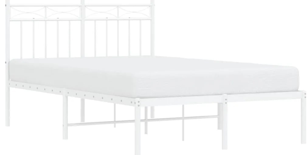 Estrutura de cama com cabeceira 120x200 cm metal branco