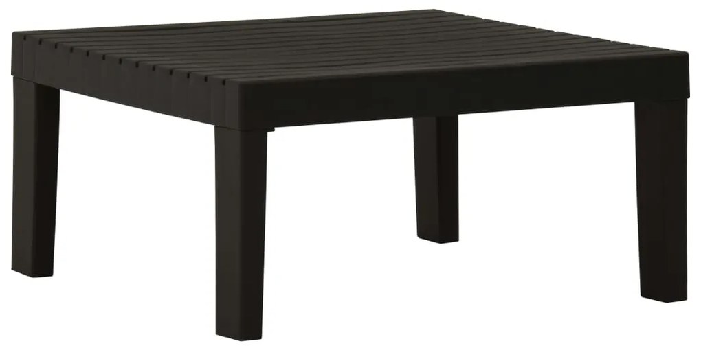 4 pcs conjunto lounge de jardim c/ almofadões plástico cinzento