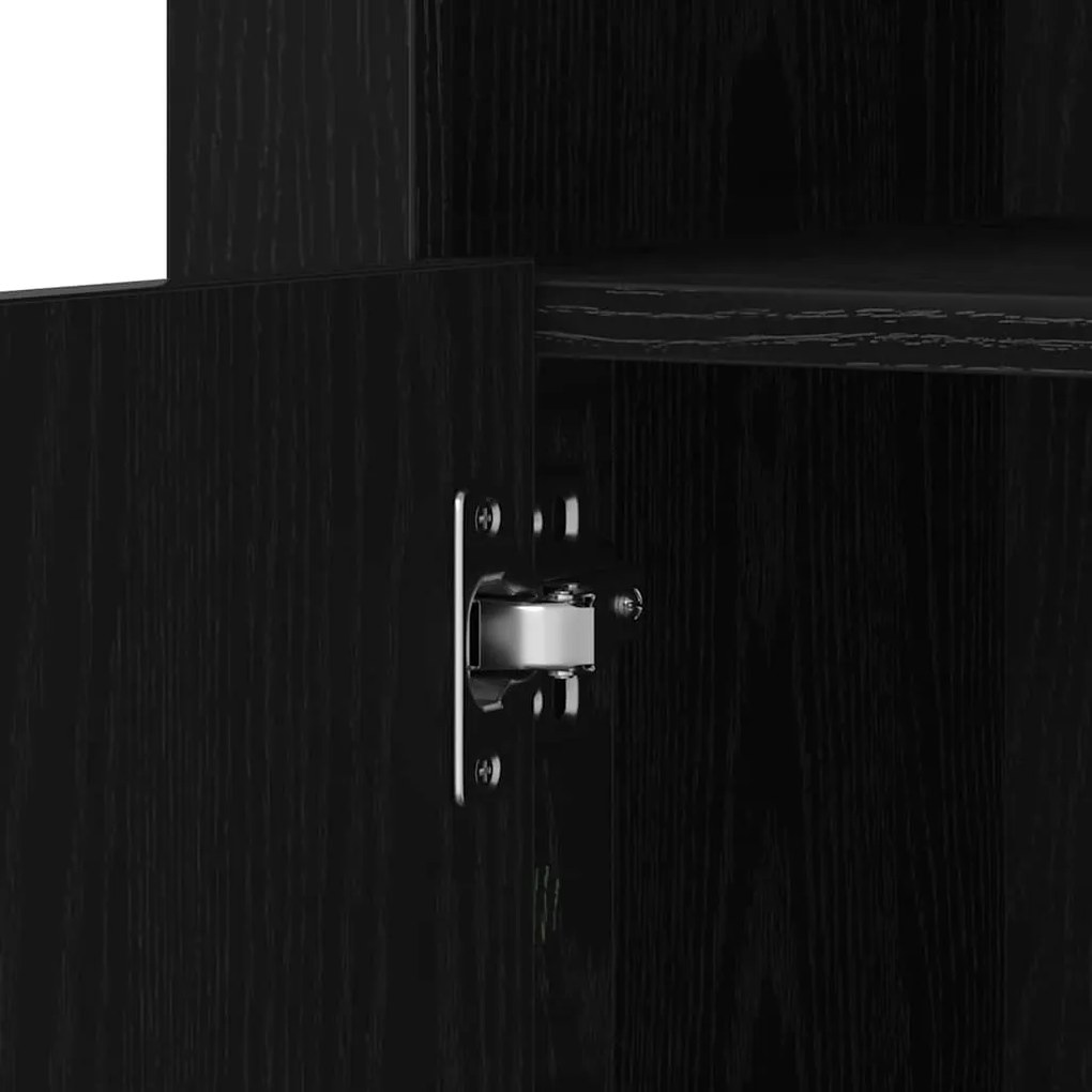 Armários Laterais com Luzes LED 2 pcs Carvalho Preto 41x37x67 cm