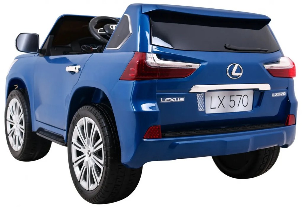 Carro elétrico para Crianças 24V 4x4 2 Lugares Lexus LX570 Rodas de EVA, Assento de couro Azul Pintado