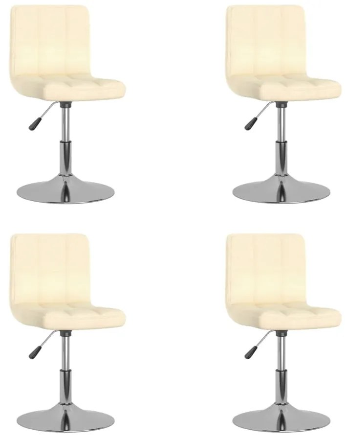 Cadeiras de jantar giratórias 4 pcs tecido cor creme