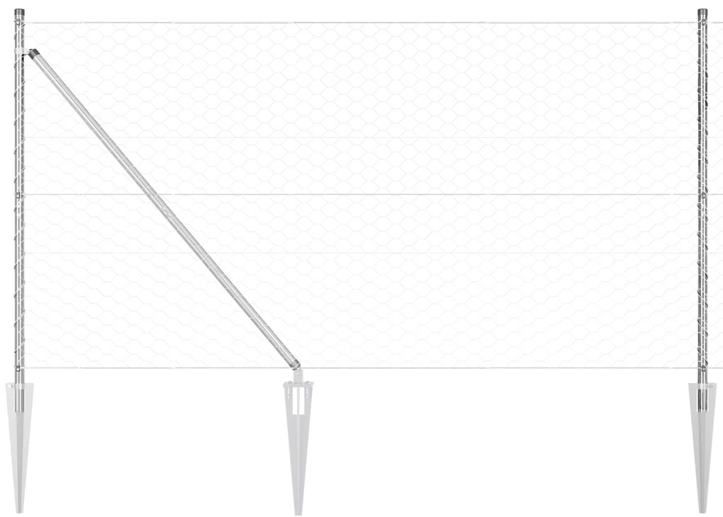 Conjunto de Cercas Conjunto de 2 Aço galvanizado 25 x 1,2 m