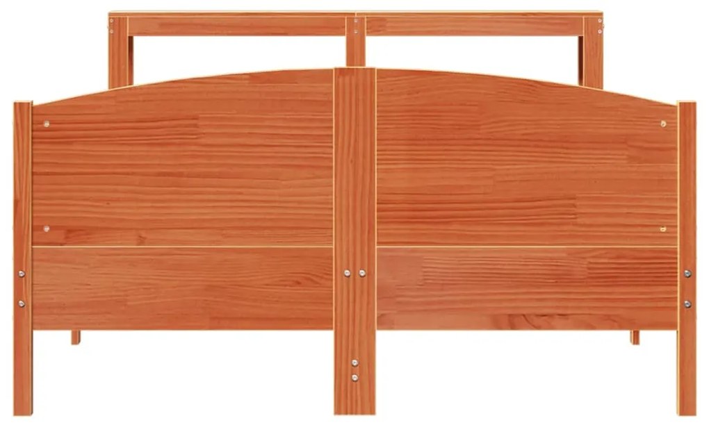 Cama sem colchão 120x200 cm madeira pinho maciça castanho-mel
