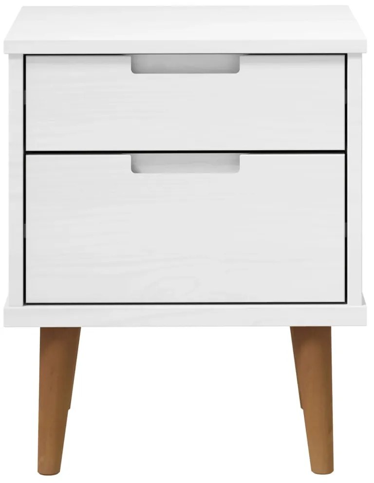 Mesa de cabeceira MOLDE 40x35x48 cm pinho maciço branco