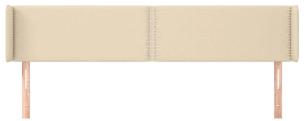 Cabeceira de cama c/ abas tecido 203x16x78/88 cm creme