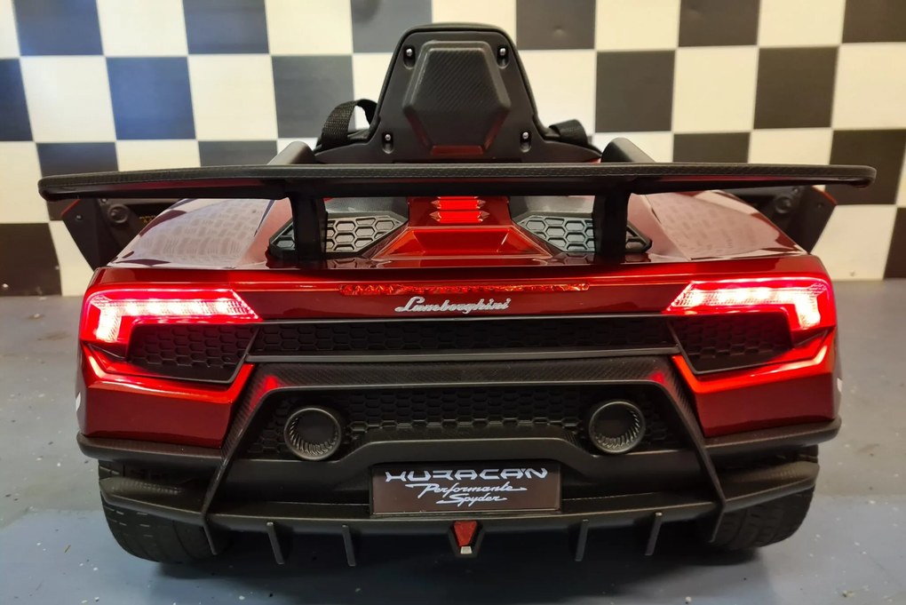 Carro infantil eléctrico Lamborghini Huracan 12 volts com controlo remoto, Pneus Borracha Vermelho
