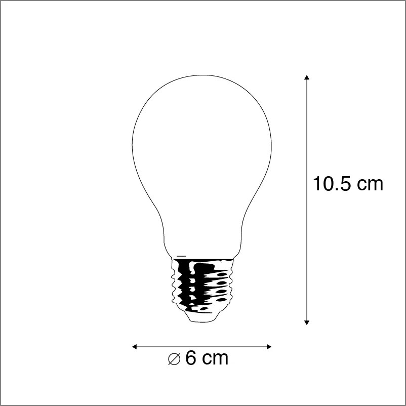 Conjunto de 3 lâmpadas LED filamento E27 reguláveis fosco 5W 380lm 2350K