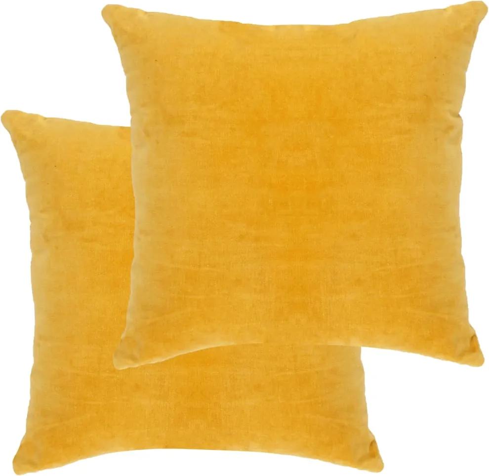 Almofadões veludo de algodão 2 pcs 45x45 cm amarelo