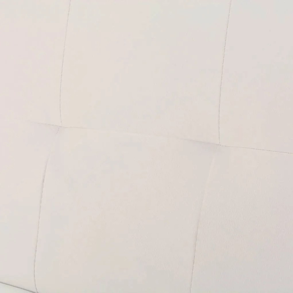 Sofá-cama ajustável c/ 2 almofadas couro artificial branco nata