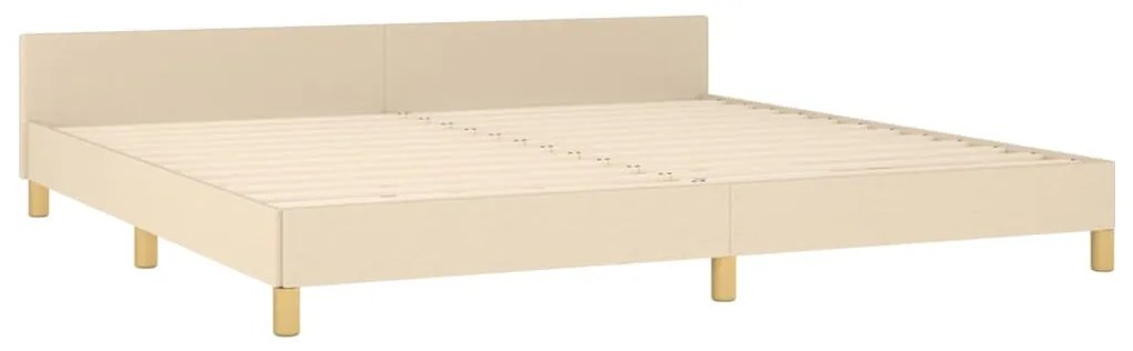 Estrutura de cama sem colchão 200x200 cm tecido cor creme