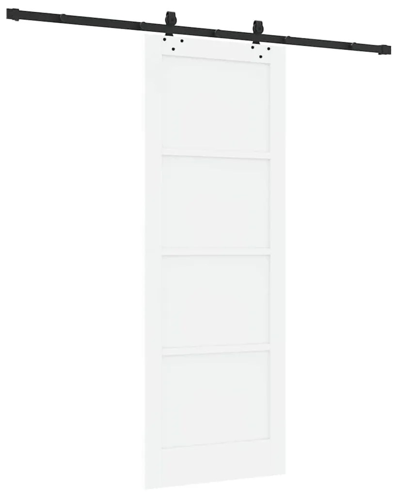 Porta Deslizante com Conjunto de Ferragens "ORKDAL" Branca Madeira Sól