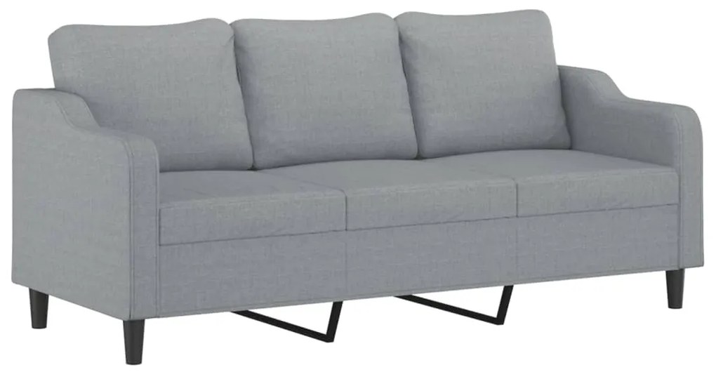 4 pcs conjunto de sofás com almofadões tecido cinzento-claro
