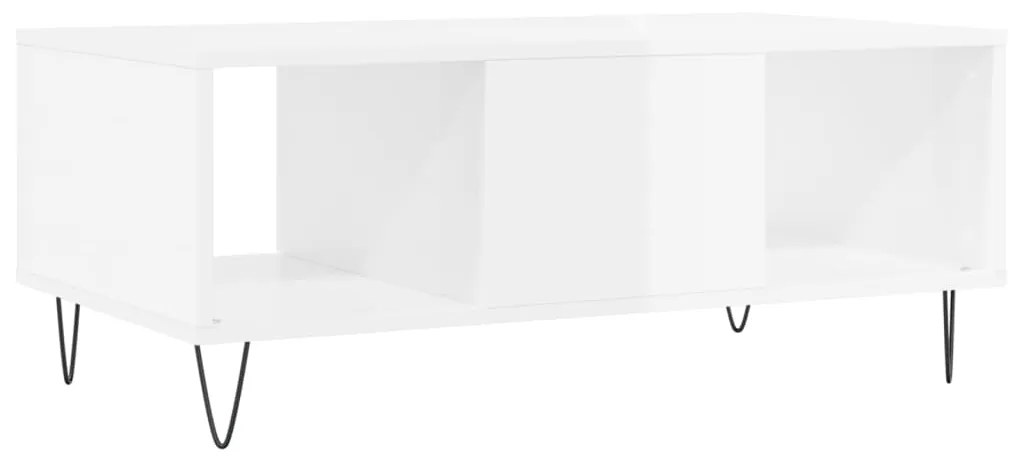 Mesa de centro 90x50x36,5 cm derivados madeira branco brilhante