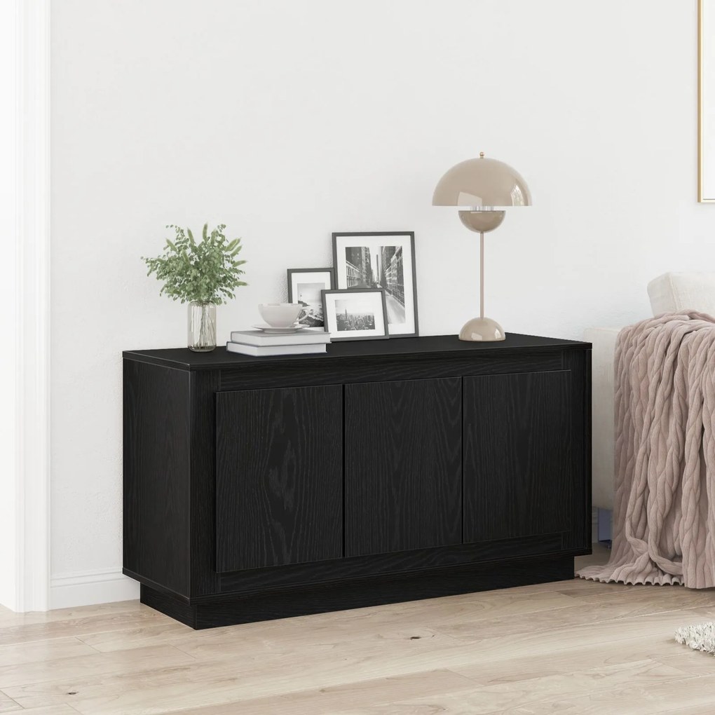 Sideboard vidaXL Preto Carvalho 102x35x55 cm Madeira de engenharia