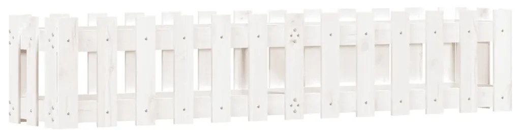 Canteiro elevado design cerca 150x30x30 cm pinho maciço branco