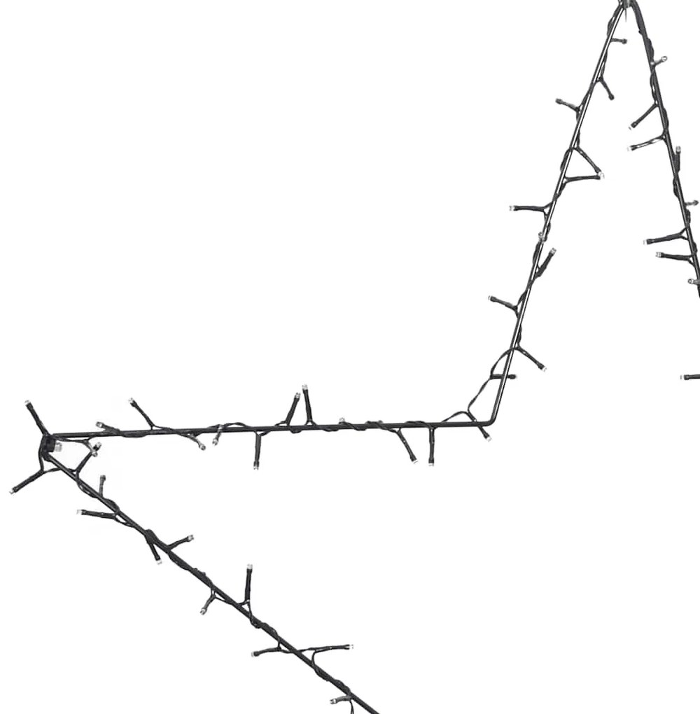 Luzes de Natal silhueta estrela 115 LEDs branco quente