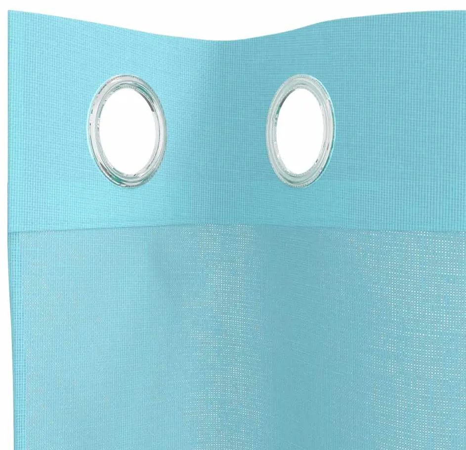 Cortinas de voile com ilhós 2 pcs turquesa