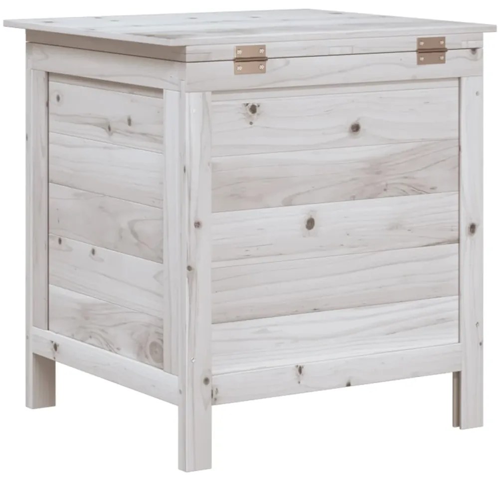 Caixa de arrumação p/ jardim 50x49x56,5 cm abeto maciço branco