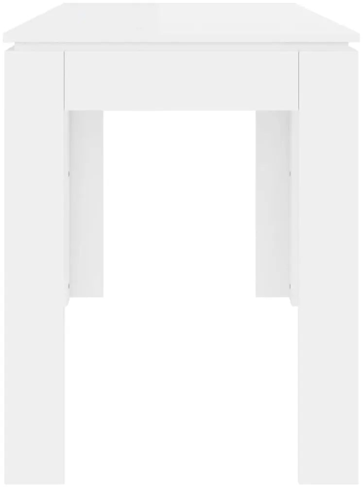 Mesa de jantar 120x60x76 cm contraplacado branco brilhante