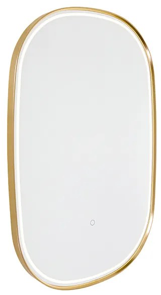 Espelho de casa de banho cobre com LED regulável em 3 níveis com toque oval - Miral