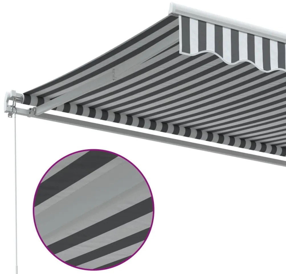 Toldo retrátil manual 600x350 cm antracite e branco