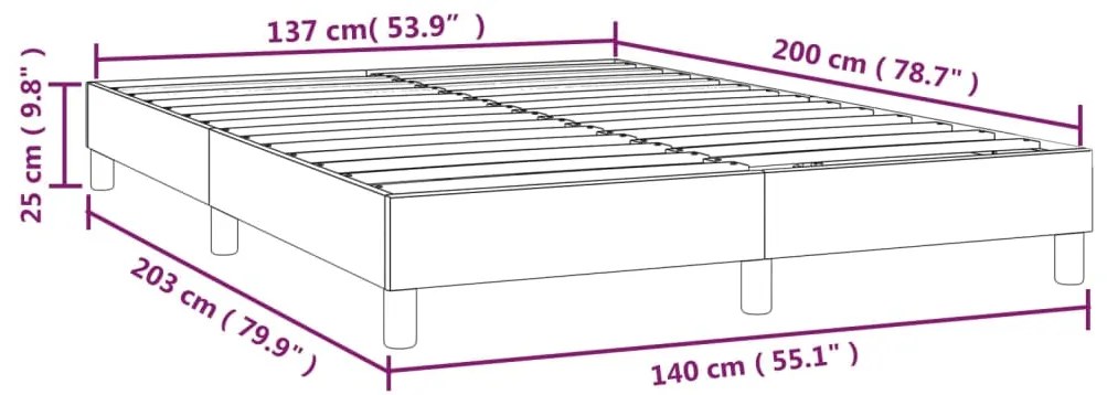 Estrutura de cama 140x200 cm couro artificial branco