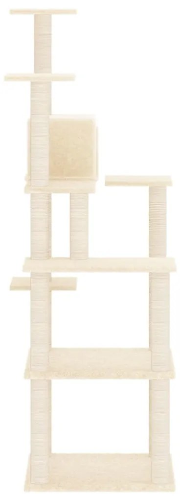 Árvore para gatos c/ postes arranhadores sisal 153 cm cor creme