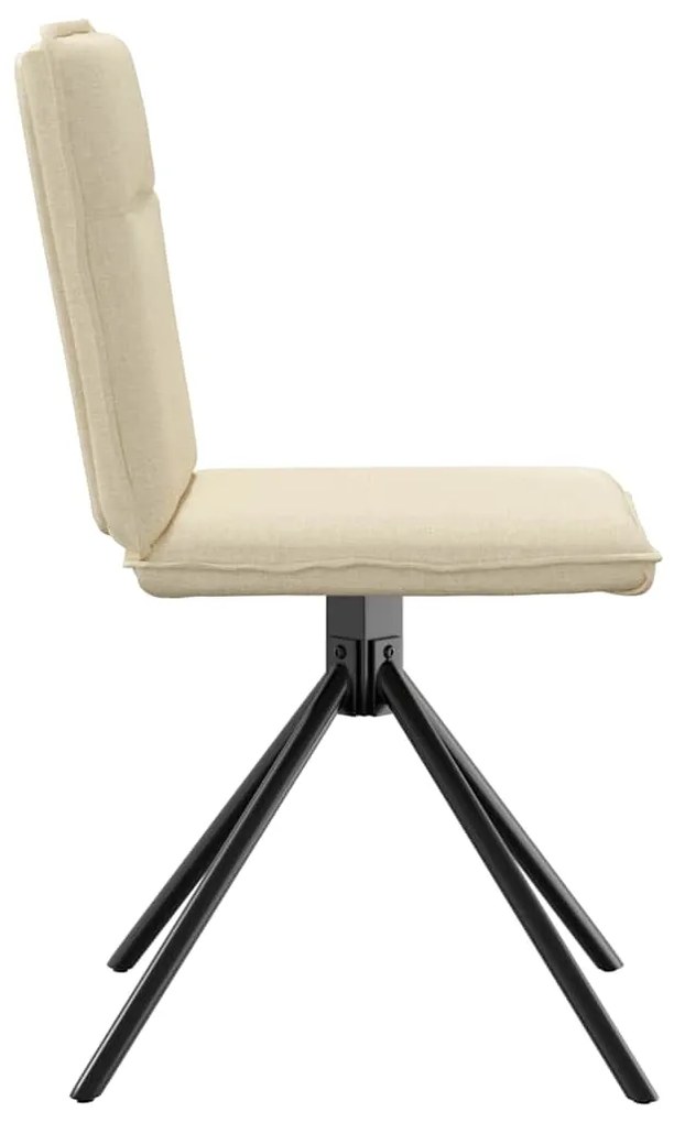 Cadeiras de jantar 4 pcs tecido cor creme