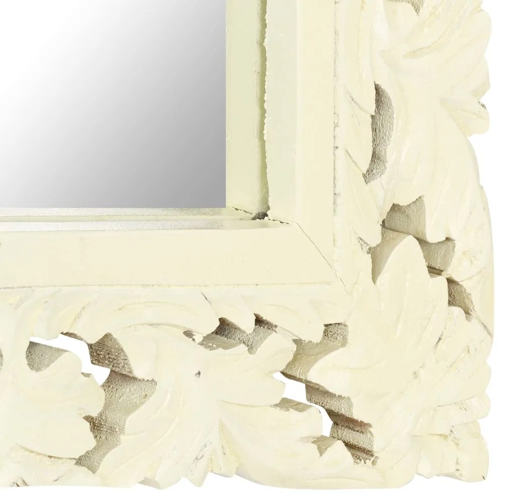 Espelho esculpido à mão 110x50 cm mangueira maciça branco