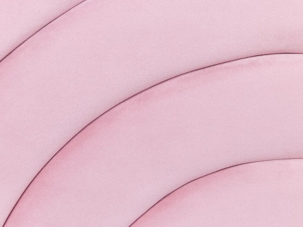 Cama de solteiro com arrumação em veludo rosa 90 x 200 cm ANET Beliani