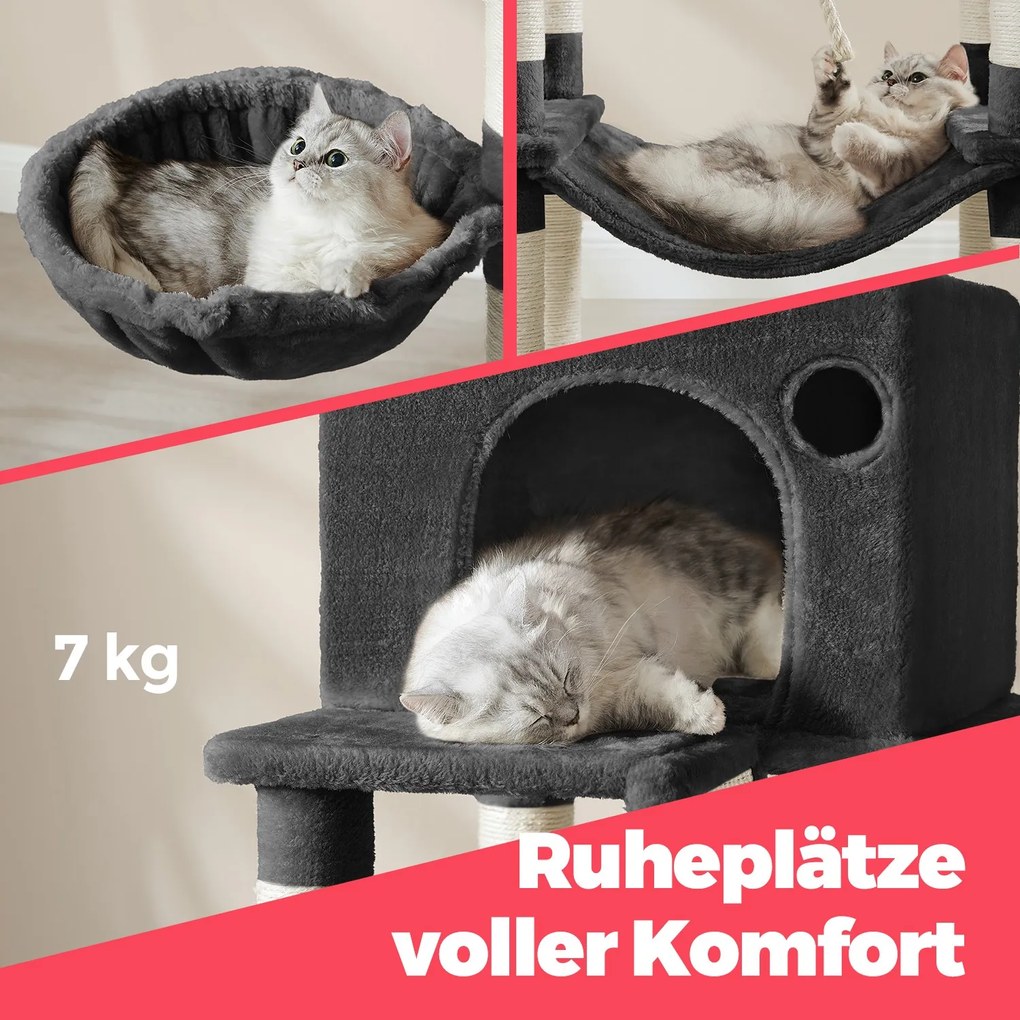 Arranhador 206 cm de altura com 13 colunas para arranhar