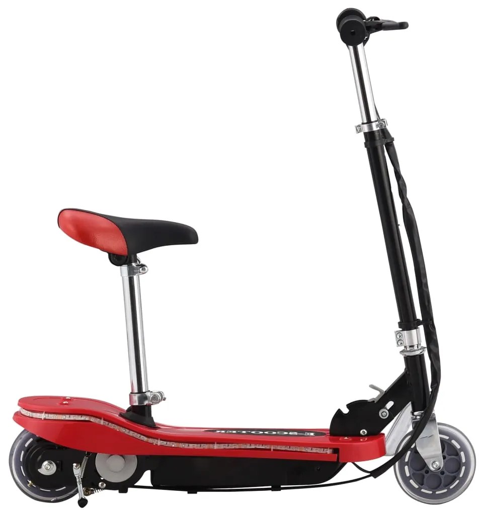 Trotinete para criança com assento e LED 120 W vermelho