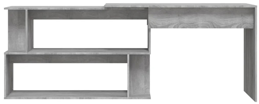 Secretária canto 200x50x76 cm derivados madeira cinzento sonoma