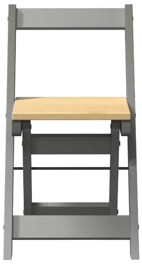 Cadeiras de jantar dobráveis 2 pcs Corona pinho maciço cinzento