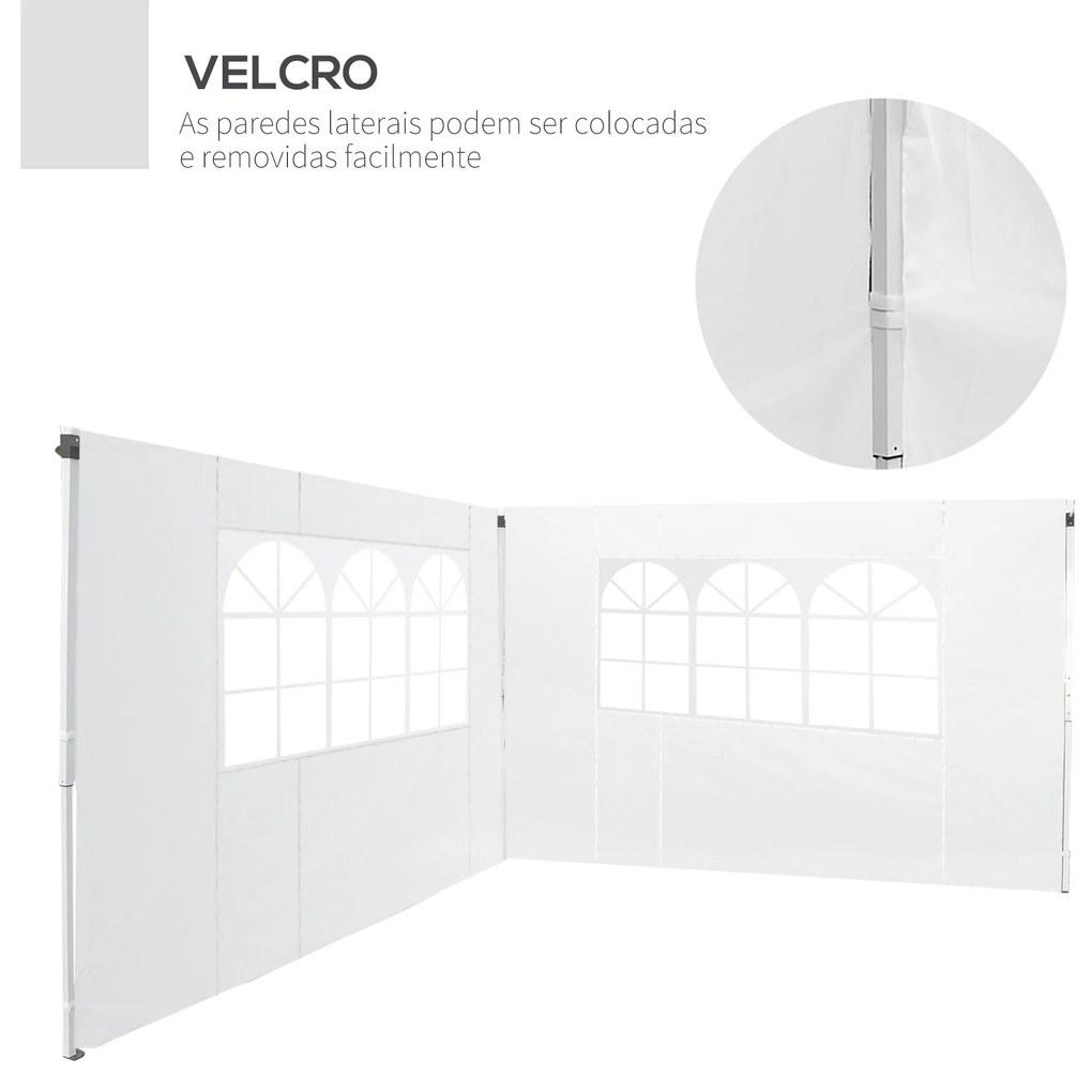 Outsunny 2 Paredes Laterais para Tenda 3x2 m Parede Lateral de Tecido