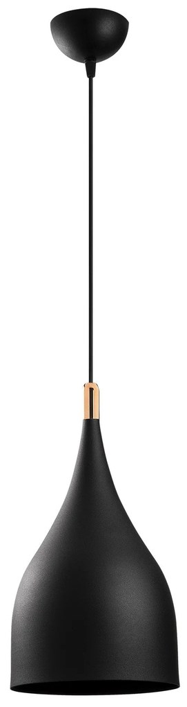 Chandelier Saglam – Preto e Dourado – 25 cm x 137 cm