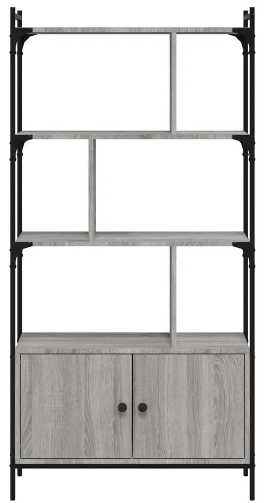 Estante c/ portas 76,5x30x154,5 cm deriv. madeira cinza sonoma