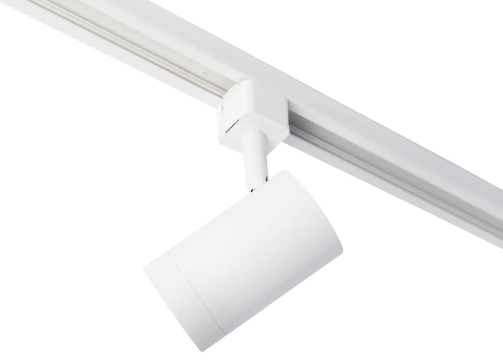 Sistema de iluminação de trilho moderno com 6 focos brancos monofásicos 200cm - Iconic Jeana