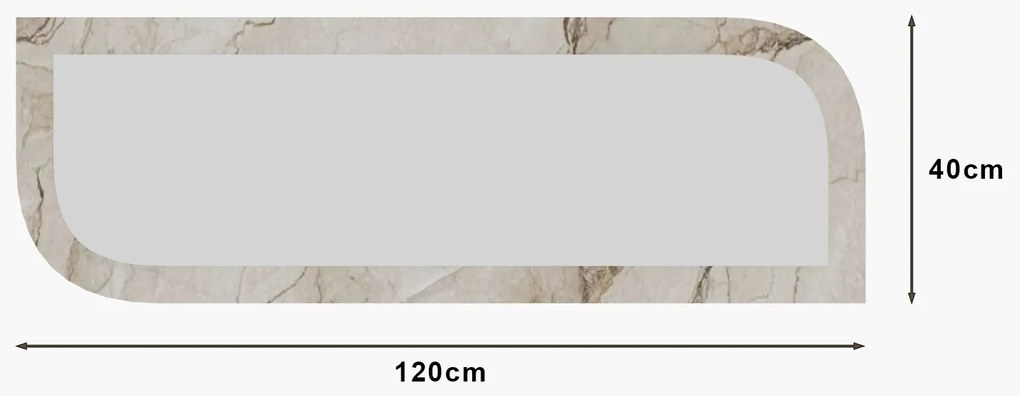 Espelho Arni – Mármore Éfeso – 40x120 cm