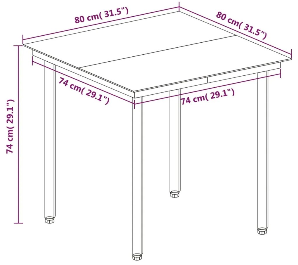 5 pcs conjunto de jantar p/ jardim c/almofadões vime PE e vidro